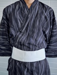 画像12: 【即日発送】【メンズ浴衣】モザイクアート×ストライプ浴衣 [/YMT] (12)