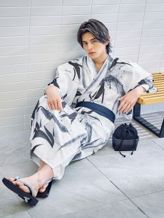 画像6: 【即日発送】【メンズ浴衣】水墨デザイン紳士浴衣 [YMT] (6)