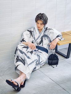 画像7: 【即日発送】【メンズ浴衣】水墨デザイン紳士浴衣 [YMT] (7)