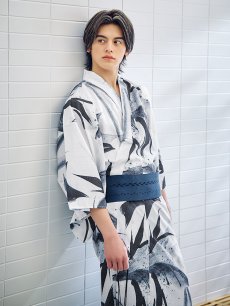 画像9: 【即日発送】【メンズ浴衣】水墨デザイン紳士浴衣 [YMT] (9)