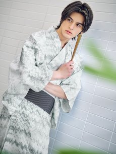 画像3: 【即日発送】【メンズ浴衣】グレイッシュニュアンス紳士浴衣 [YMT] (3)