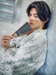 画像5: 【即日発送】【メンズ浴衣】グレイッシュニュアンス紳士浴衣 [YMT] (5)