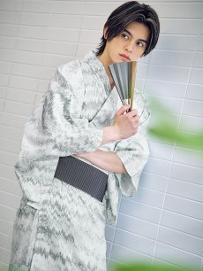 画像9: 【即日発送】【メンズ浴衣】グレイッシュニュアンス紳士浴衣 [YMT] (9)