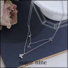 画像1: 【アクセサリー：ネックレス】2連バタフライシルバーネックレス【1カラー】[OF08] (1)