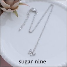 画像1: 【アクセサリー：ネックレス】クリスタルシルバーリボンネックレス【1カラー】[OF08] (1)