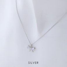 画像2: 【アクセサリー：ネックレス】クリスタルシルバーリボンネックレス【1カラー】[OF08] (2)