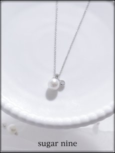 画像1: 【アクセサリー：ネックレス】ワンパールビジューネックレス【YN】【1カラー】[OF02]  (1)