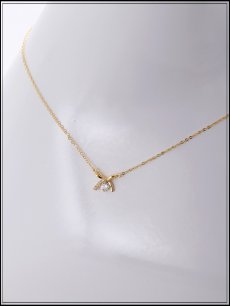 画像5: 【ネックレス】リボンモチーフワンビジューネックレス【2カラー】[OF02] (5)