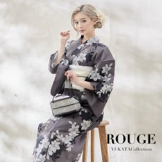 画像3: 【即日発送】【浴衣】クラシカルグレーの百合浴衣【浴衣３点セット 浴衣/帯/下駄】[FB02] (3)