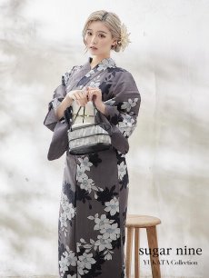画像4: 【即日発送】【浴衣】クラシカルグレーの百合浴衣【浴衣３点セット 浴衣/帯/下駄】[FB02] (4)