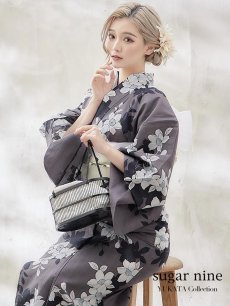 画像5: 【即日発送】【浴衣】クラシカルグレーの百合浴衣【浴衣３点セット 浴衣/帯/下駄】[FB02] (5)