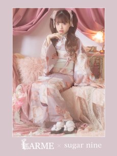 画像1: 【即日発送】【浴衣】 大人スウィートフラワー 薔薇 バラ ローズ 浴衣 【浴衣3点セット 浴衣/帯/下駄】 [YMT] (1)