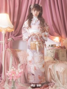 画像4: 【即日発送】【浴衣】 大人スウィートフラワー 薔薇 バラ ローズ 浴衣 【浴衣3点セット 浴衣/帯/下駄】 [YMT] (4)