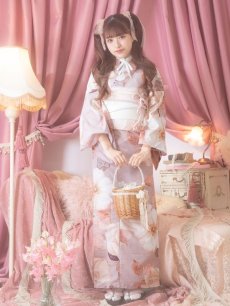 画像5: 【即日発送】【浴衣】 大人スウィートフラワー 薔薇 バラ ローズ 浴衣 【浴衣3点セット 浴衣/帯/下駄】 [YMT] (5)