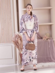 画像4: 【即日発送】【浴衣】大人スウィートフラワー 牡丹柄 浴衣 【浴衣3点セット 浴衣/帯/下駄】 [YMT] (4)