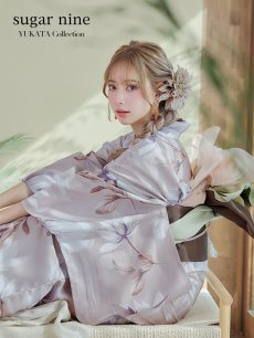 画像3: 【即日発送】【浴衣】ホワイトフラワーブラウン浴衣【浴衣３点セット 浴衣/帯/下駄】 [YMT] (3)