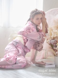 画像1: 【即日発送】【浴衣】大人スウィート/ピンク地に大柄牡丹浴衣 【浴衣3点セット 浴衣/帯/下駄】 [YMT] (1)