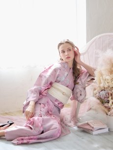 画像13: 【即日発送】【浴衣】大人スウィート/ピンク地に大柄牡丹浴衣 【浴衣3点セット 浴衣/帯/下駄】 [YMT] (13)