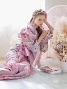 画像14: 【即日発送】【浴衣】大人スウィート/ピンク地に大柄牡丹浴衣 【浴衣3点セット 浴衣/帯/下駄】 [YMT] (14)