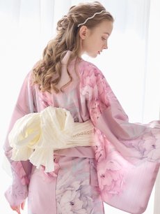 画像25: 【即日発送】【浴衣】大人スウィート/ピンク地に大柄牡丹浴衣 【浴衣3点セット 浴衣/帯/下駄】 [YMT] (25)