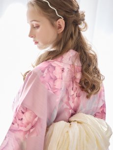 画像6: 【即日発送】【浴衣】大人スウィート/ピンク地に大柄牡丹浴衣 【浴衣3点セット 浴衣/帯/下駄】 [YMT] (6)