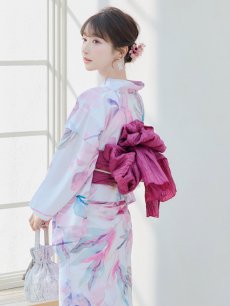 画像10: 【即日発送】大人スウィート/水彩フラワー 牡丹柄 浴衣 【浴衣3点セット 浴衣/帯/下駄】 [YMT] (10)