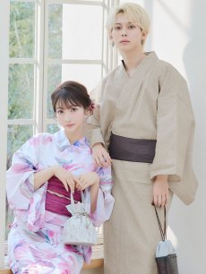 画像16: 【即日発送】大人スウィート/水彩フラワー 牡丹柄 浴衣 【浴衣3点セット 浴衣/帯/下駄】 [YMT] (16)