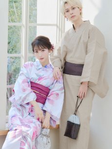 画像17: 【即日発送】大人スウィート/水彩フラワー 牡丹柄 浴衣 【浴衣3点セット 浴衣/帯/下駄】 [YMT] (17)