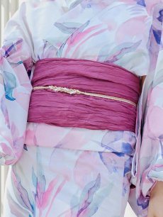 画像5: 【即日発送】大人スウィート/水彩フラワー 牡丹柄 浴衣 【浴衣3点セット 浴衣/帯/下駄】 [YMT] (5)