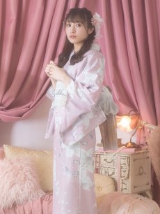 画像5: 【浴衣セール！】【即日発送】【浴衣】大人スウィート/ピンク地に百合の大人浴衣 【浴衣3点セット 浴衣/帯/下駄】 [YMT] (5)