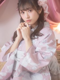 画像7: 【浴衣セール！】【即日発送】【浴衣】大人スウィート/ピンク地に百合の大人浴衣 【浴衣3点セット 浴衣/帯/下駄】 [YMT] (7)