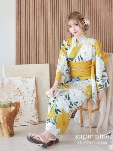 画像1: 【即日発送】レトロモダン牡丹浴衣 【浴衣3点セット 浴衣/帯/下駄】 [YMT] (1)