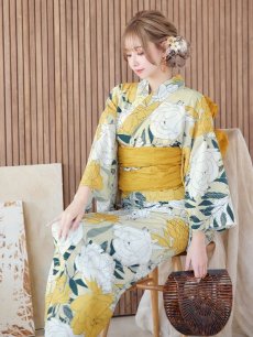 画像10: 【即日発送】レトロモダン牡丹浴衣 【浴衣3点セット 浴衣/帯/下駄】 [YMT] (10)