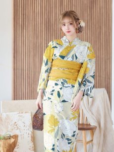 画像12: 【即日発送】レトロモダン牡丹浴衣 【浴衣3点セット 浴衣/帯/下駄】 [YMT] (12)