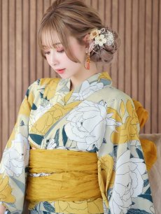 画像14: 【即日発送】レトロモダン牡丹浴衣 【浴衣3点セット 浴衣/帯/下駄】 [YMT] (14)