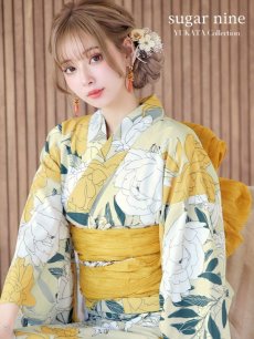 画像2: 【即日発送】レトロモダン牡丹浴衣 【浴衣3点セット 浴衣/帯/下駄】 [YMT] (2)