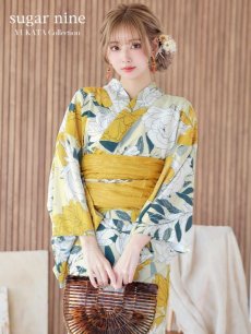 画像3: 【即日発送】レトロモダン牡丹浴衣 【浴衣3点セット 浴衣/帯/下駄】 [YMT] (3)