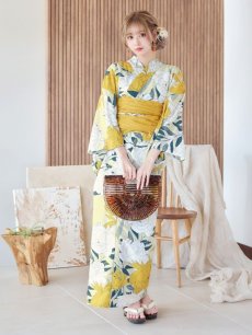 画像4: 【即日発送】レトロモダン牡丹浴衣 【浴衣3点セット 浴衣/帯/下駄】 [YMT] (4)