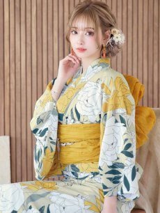 画像9: 【即日発送】レトロモダン牡丹浴衣 【浴衣3点セット 浴衣/帯/下駄】 [YMT] (9)