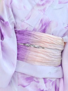 画像5: 【即日発送！】【浴衣】ストライプ地 /グラデーション木蓮浴衣 【浴衣3点セット 浴衣/帯/下駄】 [YMT] (5)