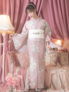 画像11: 【浴衣セール！】【即日発送】【浴衣】大人スウィート/ピンク地フラワー浴衣 【浴衣3点セット 浴衣/帯/下駄】 [YMT] (11)