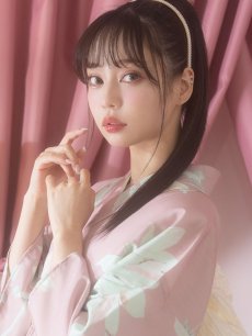 画像12: 【浴衣セール！】【即日発送】【浴衣】大人スウィート/ピンク地フラワー浴衣 【浴衣3点セット 浴衣/帯/下駄】 [YMT] (12)