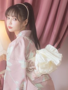 画像14: 【浴衣セール！】【即日発送】【浴衣】大人スウィート/ピンク地フラワー浴衣 【浴衣3点セット 浴衣/帯/下駄】 [YMT] (14)