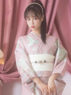 画像7: 【浴衣セール！】【即日発送】【浴衣】大人スウィート/ピンク地フラワー浴衣 【浴衣3点セット 浴衣/帯/下駄】 [YMT] (7)