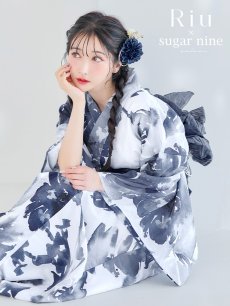 画像1: 【即日発送！】Riuコラボ 水彩グラデーション椿浴衣 [YMT] (1)
