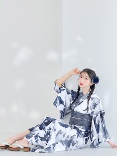 画像12: 【即日発送！】Riuコラボ 水彩グラデーション椿浴衣 [YMT] (12)