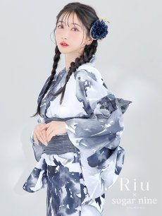 画像3: 【即日発送！】Riuコラボ 水彩グラデーション椿浴衣 [YMT] (3)