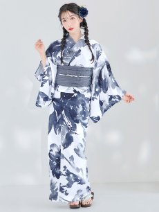 画像4: 【即日発送！】Riuコラボ 水彩グラデーション椿浴衣 [YMT] (4)