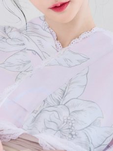 画像6: 【即日発送！】Riuコラボ ライトピンクx百合リボン浴衣 しわラメ帯 [YMT] (6)