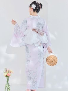 画像8: 【即日発送！】Riuコラボ ライトピンクx百合リボン浴衣 しわラメ帯 [YMT] (8)